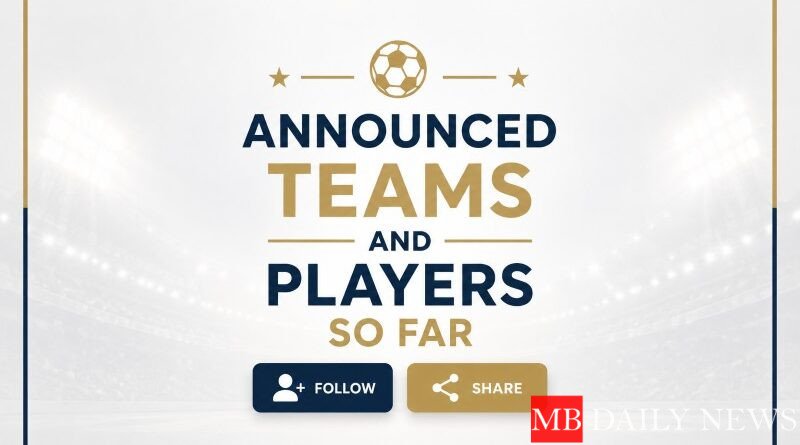 Announced Teams and Players So Far