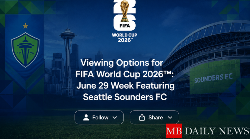 Viewing Options for FIFA World Cup 2026™: June 29 Week Featuring Seattle Sounders FC