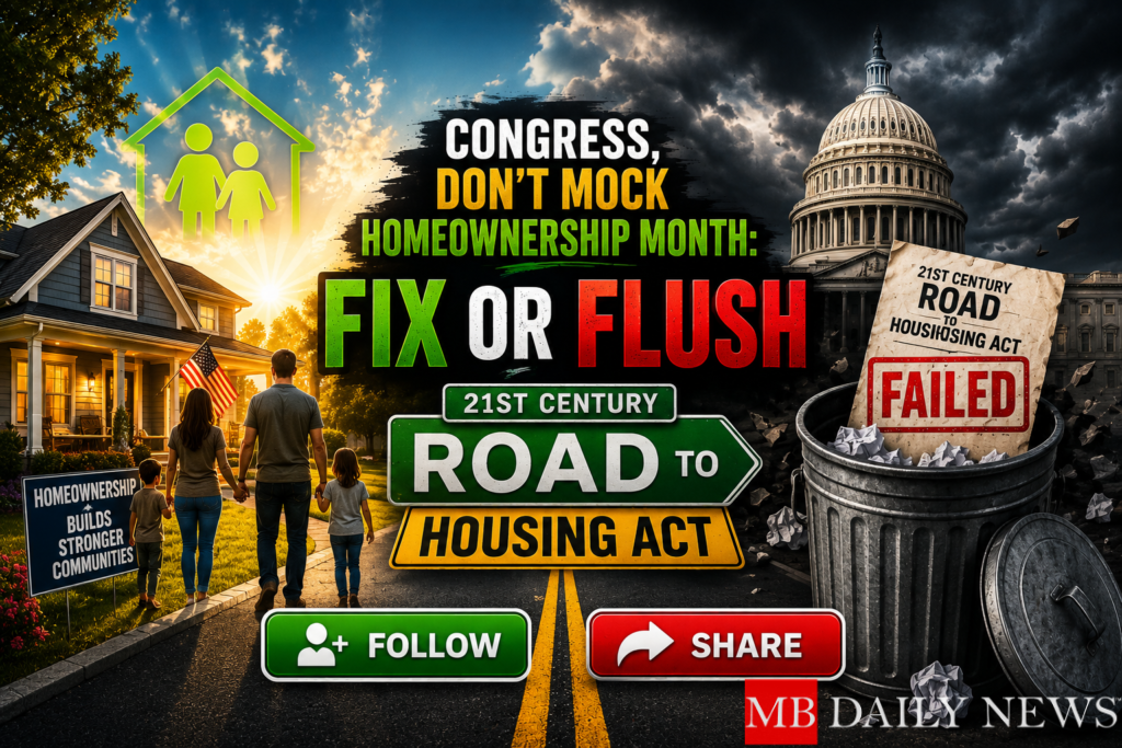 Congress, don’t mock homeownership month: Fix or flush 21st Century ROAD to Housing Act