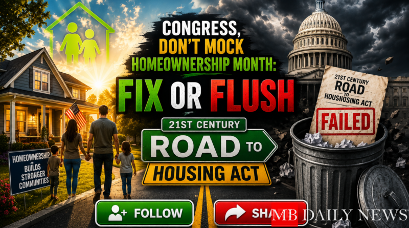 Congress, don’t mock homeownership month: Fix or flush 21st Century ROAD to Housing Act