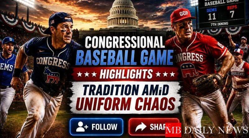 Congressional Baseball Game Highlights Tradition Amid Uniform Chaos