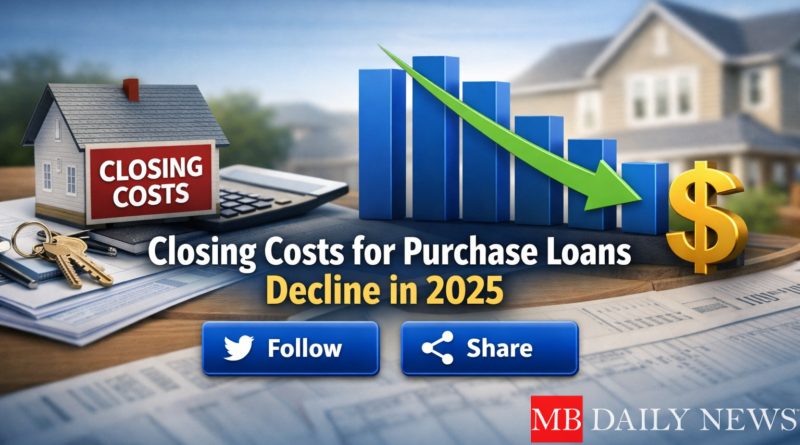 Closing Costs for Purchase Loans Decline in 2025