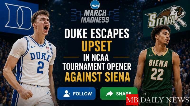 Duke Escapes Upset in NCAA Tournament Opener Against Siena