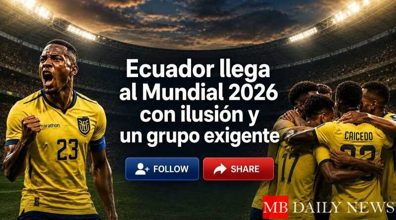 Ecuador llega al Mundial 2026 con ilusión y un grupo exigente
