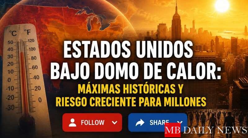Estados Unidos bajo domo de calor: máximas históricas y riesgo creciente para millones