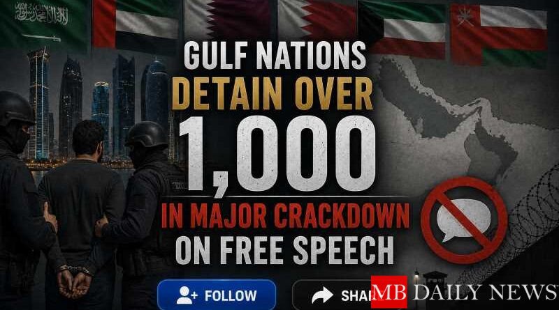 Gulf Nations Detain Over 1,000 in Major Crackdown on Free Speech