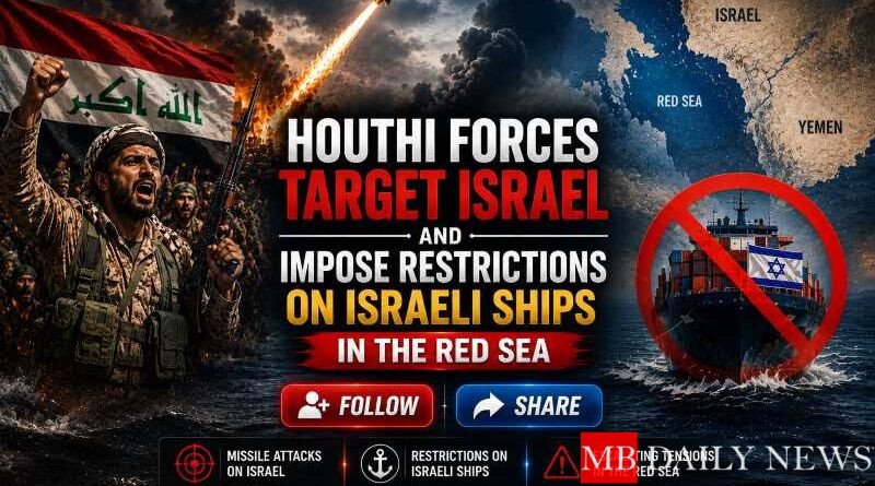 Houthi Forces Target Israel and Impose Restrictions on Israeli Ships in the Red Sea
