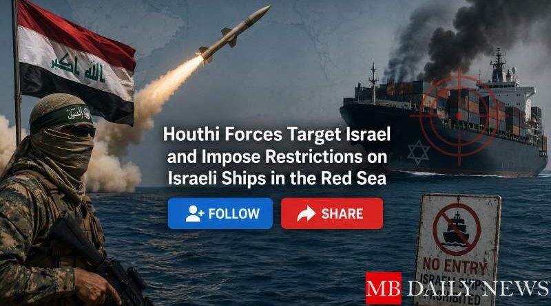 Houthi Forces Target Israel and Impose Restrictions on Israeli Ships in the Red Sea