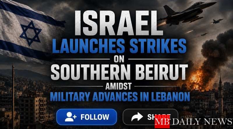 Israel Launches Strikes on Southern Beirut Amidst Military Advances in Lebanon