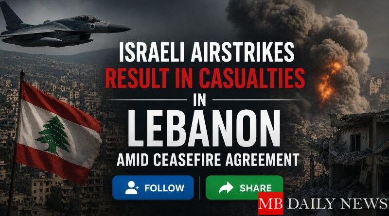 Israeli Airstrikes Result in Casualties in Lebanon Amid Ceasefire Agreement