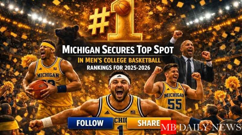 Michigan Secures Top Spot in Men's College Basketball Rankings for 2025-2026