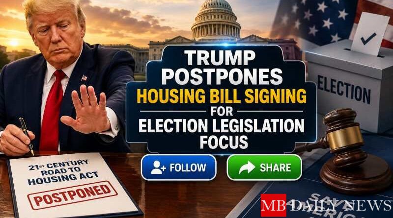 Trump Postpones Housing Bill Signing for Election Legislation Focus