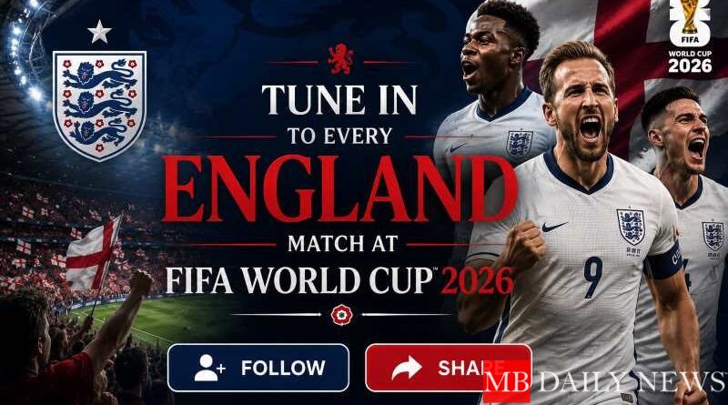 Tune In to Every England Match at FIFA World Cup 2026