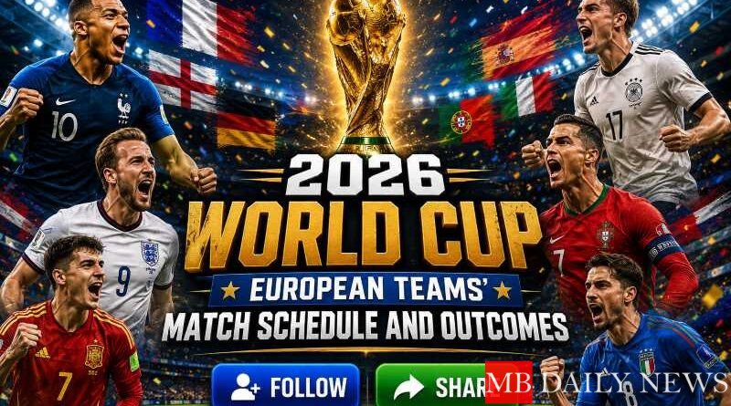 2026 World Cup: European Teams' Match Schedule and Outcomes