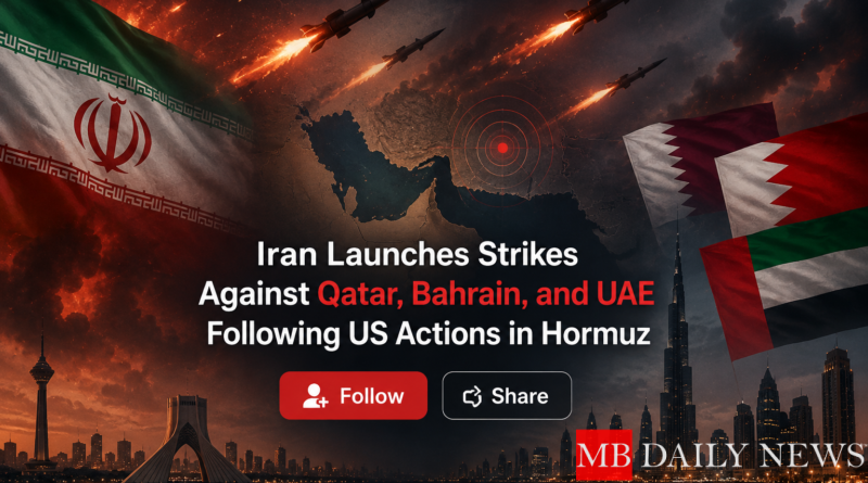 Iran Launches Strikes Against Qatar, Bahrain, and UAE Following US Actions in Hormuz