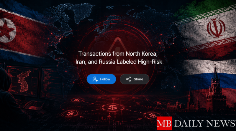 Transactions from North Korea, Iran, and Russia Labeled High-Risk