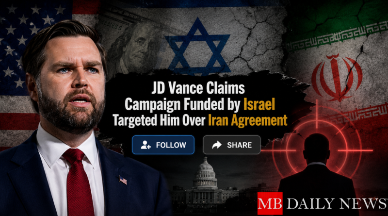 JD Vance Claims Campaign Funded by Israel Targeted Him Over Iran Agreement