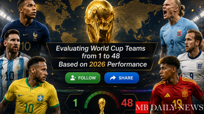 Evaluating World Cup Teams from 1 to 48 Based on 2026 Performance
