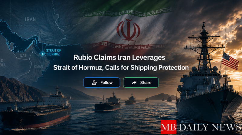 Rubio Claims Iran Leverages Strait of Hormuz, Calls for Shipping Protection
