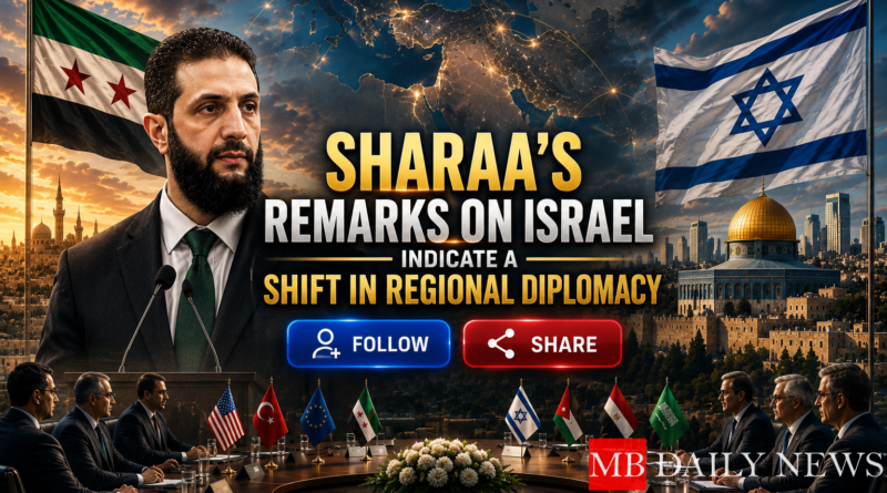 Sharaa's Remarks on Israel Indicate a Shift in Regional Diplomacy