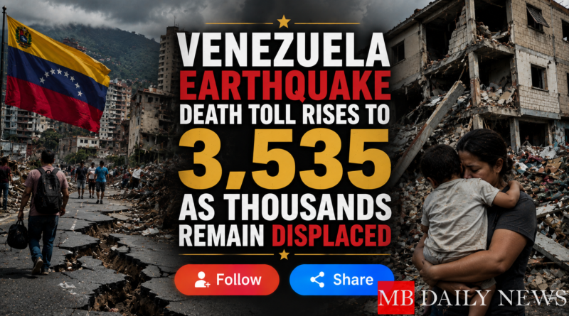 Venezuela Earthquake Death Toll Rises to 3,535 as Thousands Remain Displaced