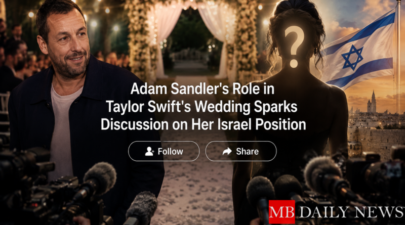Adam Sandler's Role in Taylor Swift's Wedding Sparks Discussion on Her Israel Position