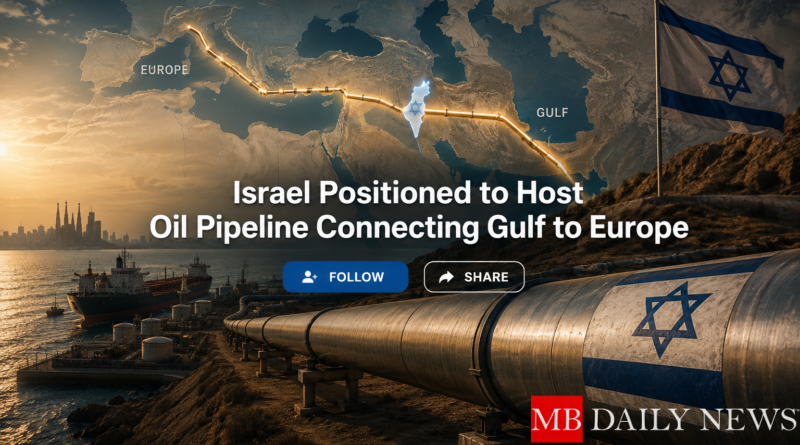 Israel Positioned to Host Oil Pipeline Connecting Gulf to Europe