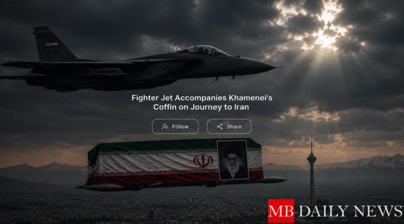 Fighter Jet Accompanies Khamenei's Coffin on Journey to Iran