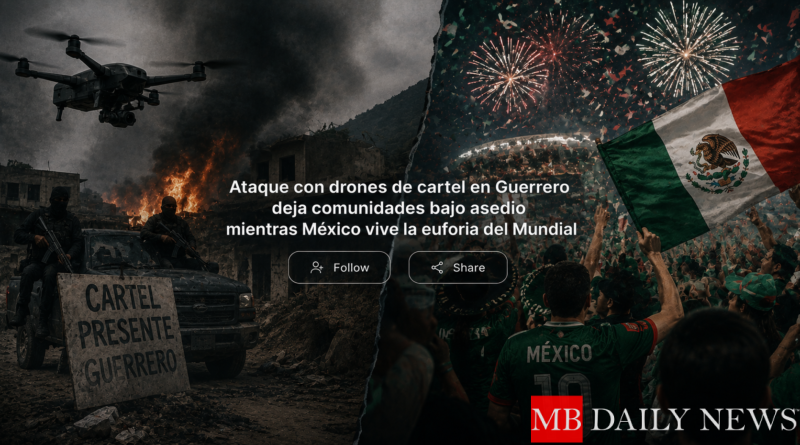 Ataque con drones de cartel en Guerrero deja comunidades bajo asedio mientras México vive la euforia del Mundial