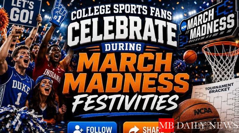 College Sports Fans Celebrate During March Madness Festivities
