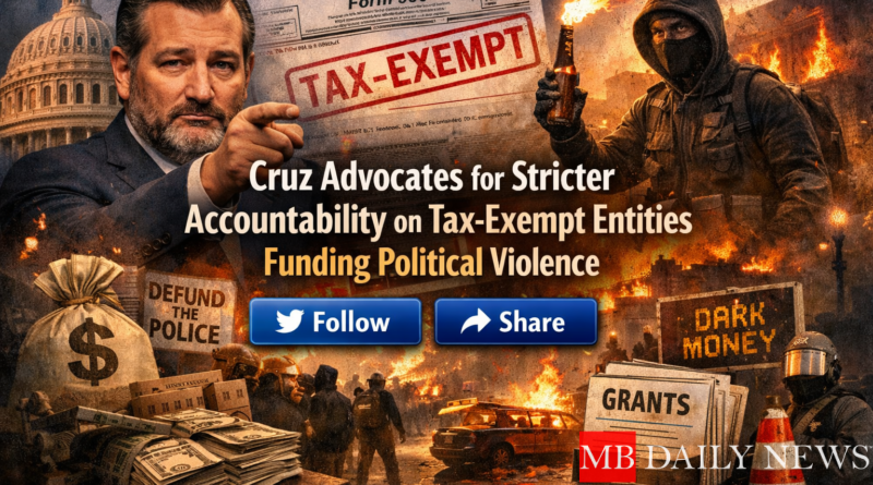 Cruz Advocates for Stricter Accountability on Tax-Exempt Entities Funding Political Violence