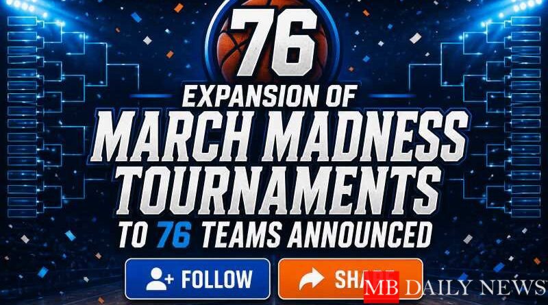 Expansion of March Madness Tournaments to 76 Teams Announced