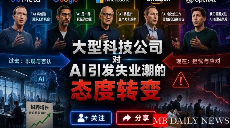 大型科技公司对AI引发失业潮的态度转变