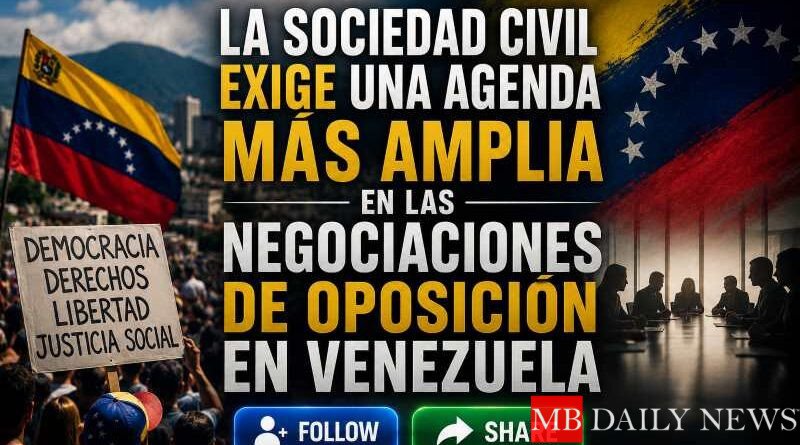 La sociedad civil exige una agenda más amplia en las negociaciones de oposición en Venezuela